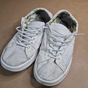 Hey Dude White Women's Flats with Floral Interior